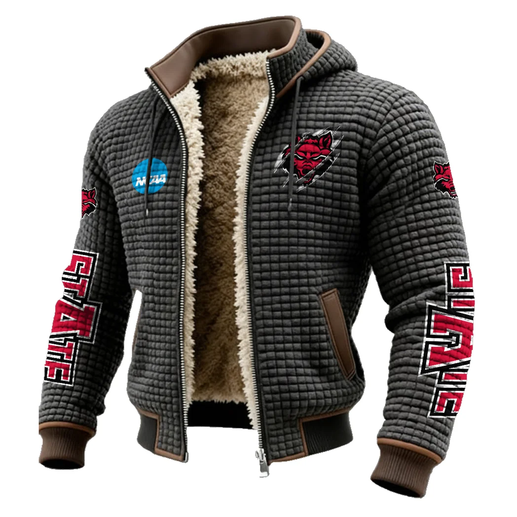 The Sun Belt Wolves Fleece-Lined Hooded Jacket, Alpine Ascent Hooded Jacket HVN1441AS - Grey - Image 2