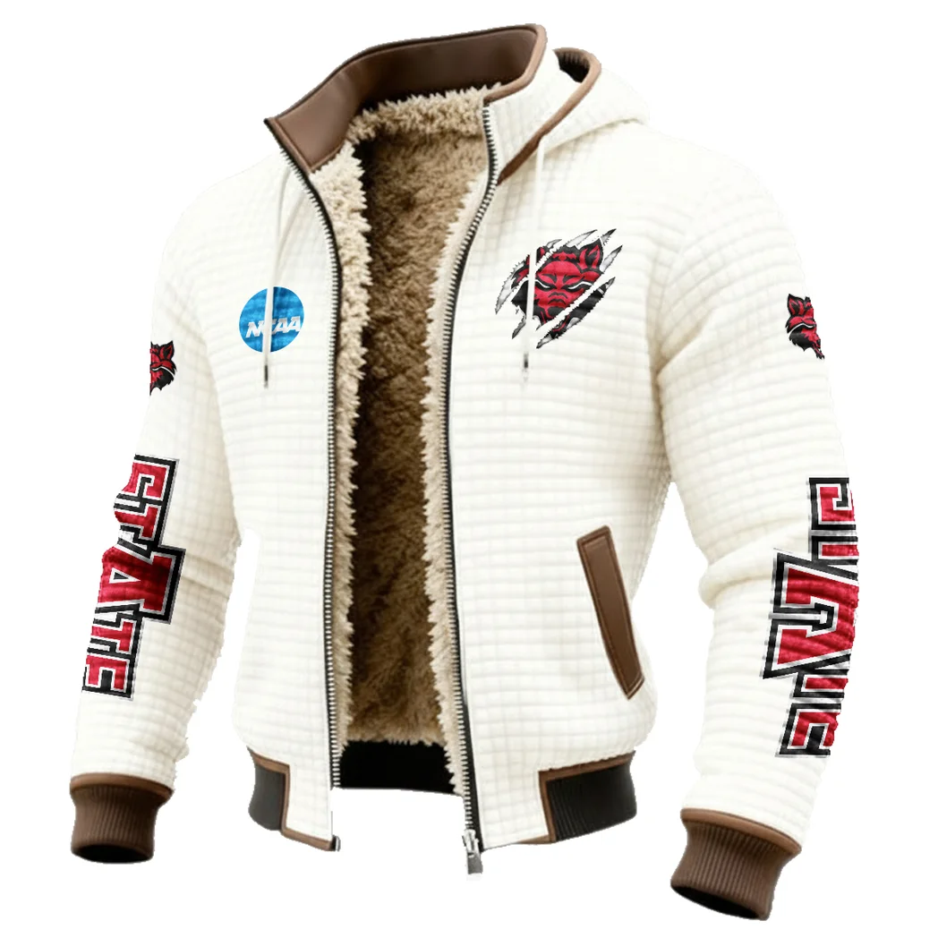 The Sun Belt Wolves Fleece-Lined Hooded Jacket, Alpine Ascent Hooded Jacket HVN1441AS - White - Image 2