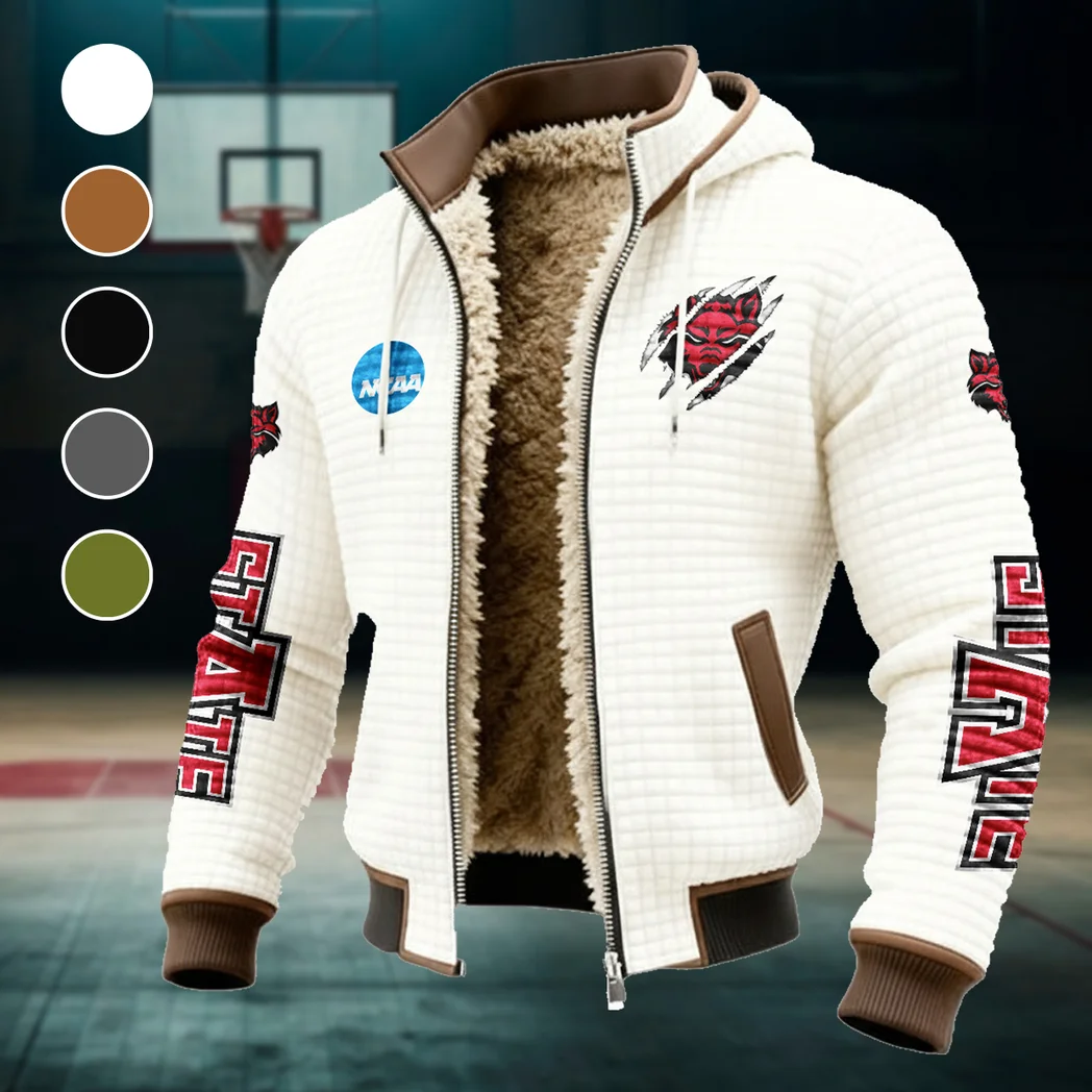 The Sun Belt Wolves Fleece-Lined Hooded Jacket, Alpine Ascent Hooded Jacket HVN1441AS - White
