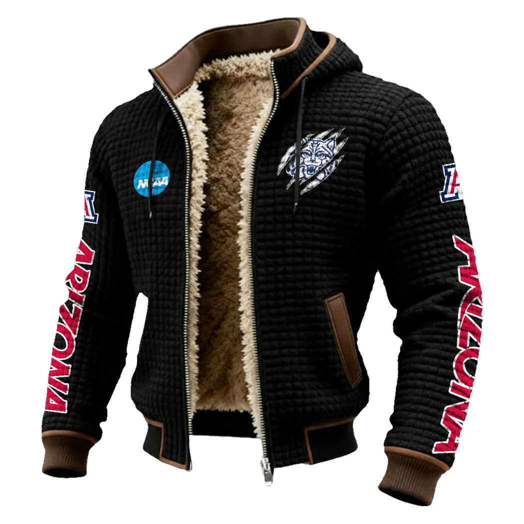 The Wildcat Nation Fleece-Lined Hooded Jacket, Rapid-Dry Fleece-Lined Hoody HVN1441AW - Black - Image 2