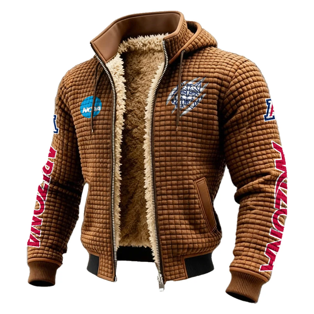 The Wildcat Nation Fleece-Lined Hooded Jacket, Rapid-Dry Fleece-Lined Hoody HVN1441AW - brown - Image 2
