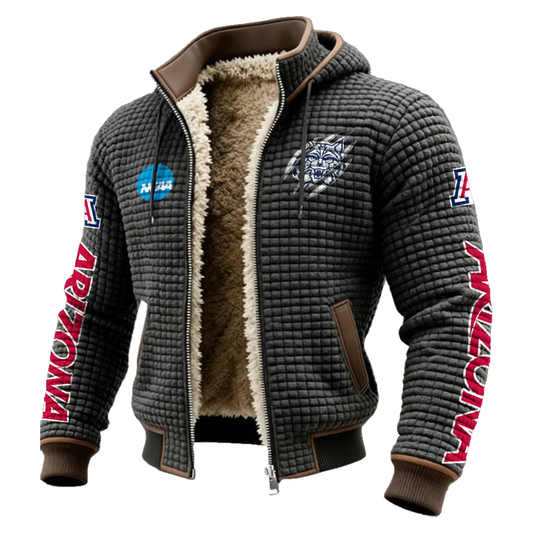 The Wildcat Nation Fleece-Lined Hooded Jacket, Rapid-Dry Fleece-Lined Hoody HVN1441AW - Grey - Image 2