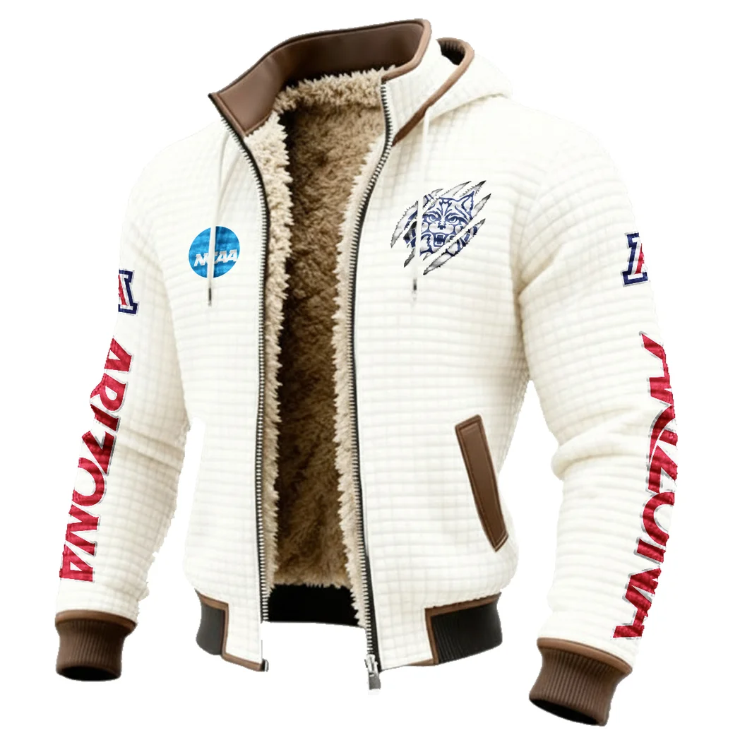 The Wildcat Nation Fleece-Lined Hooded Jacket, Rapid-Dry Fleece-Lined Hoody HVN1441AW - White - Image 2