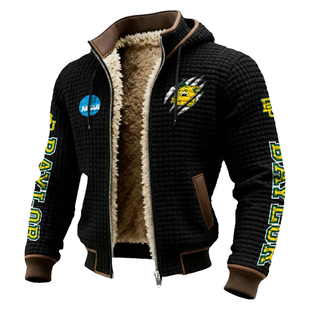 The Bear Nation Fleece-Lined Hooded Jacket, Elite Athlete Winter Jacket HVN1441BB - Black - Image 2