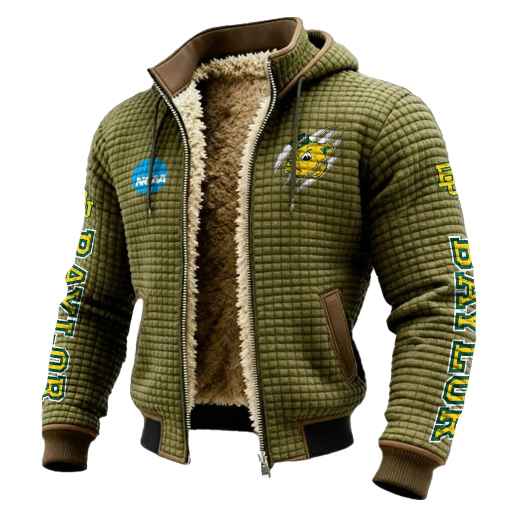 The Bear Nation Fleece-Lined Hooded Jacket, Elite Athlete Winter Jacket HVN1441BB - Green - Image 2