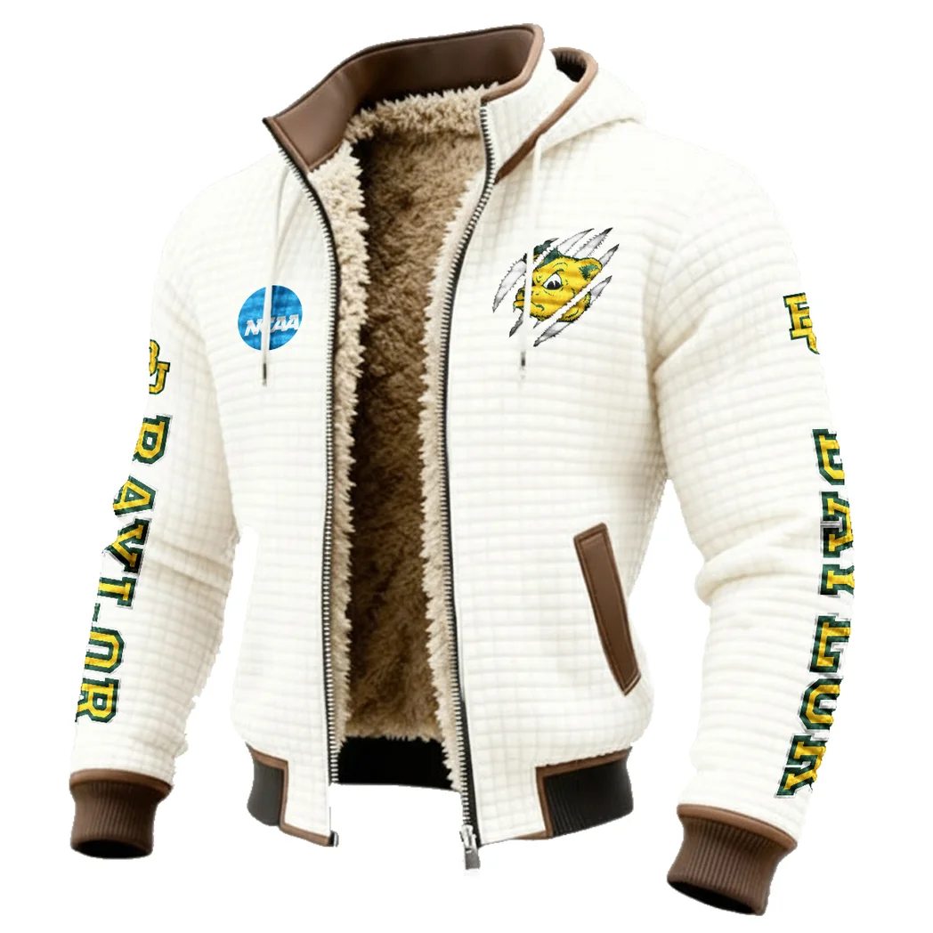 The Bear Nation Fleece-Lined Hooded Jacket, Elite Athlete Winter Jacket HVN1441BB - White - Image 2