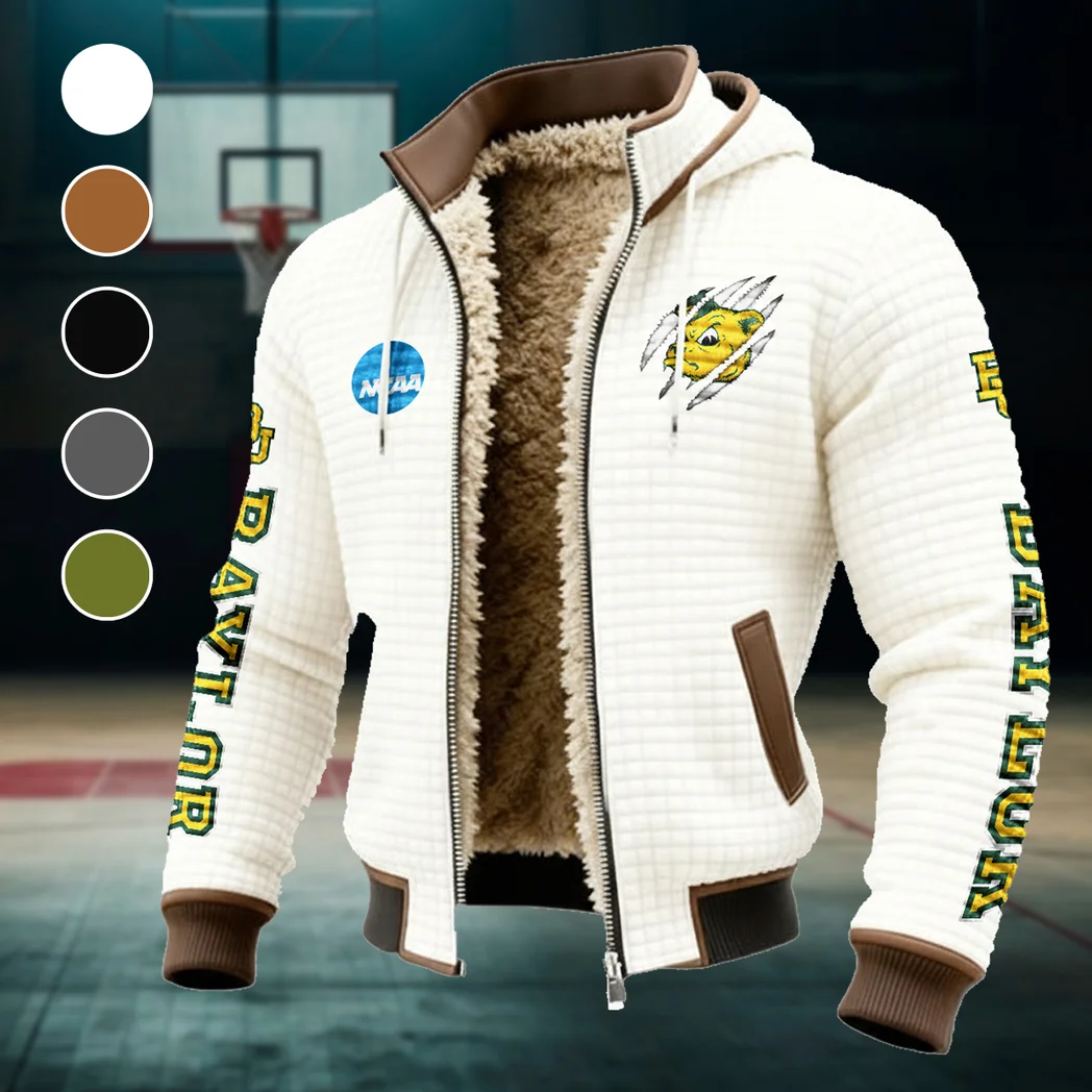 The Bear Nation Fleece-Lined Hooded Jacket, Elite Athlete Winter Jacket HVN1441BB - White