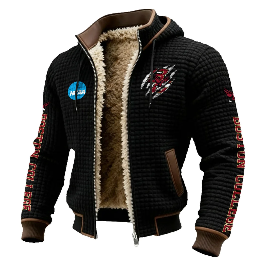The Boston Force Fleece-Lined Hooded Jacket, Weather-Shield Fleece Hoody HVN1441BC - Black - Image 2