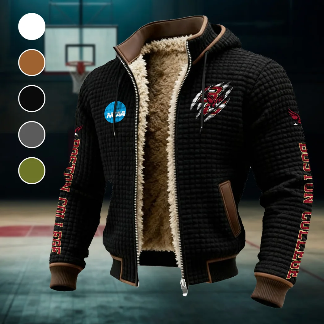 The Boston Force Fleece-Lined Hooded Jacket, Weather-Shield Fleece Hoody HVN1441BC - Black