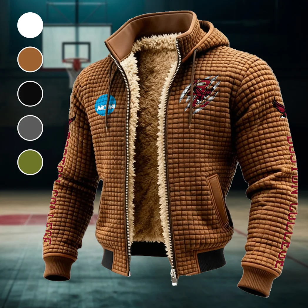 The Boston Force Fleece-Lined Hooded Jacket, Weather-Shield Fleece Hoody HVN1441BC - brown