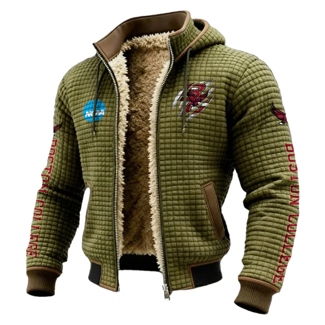 The Boston Force Fleece-Lined Hooded Jacket, Weather-Shield Fleece Hoody HVN1441BC - Green - Image 2
