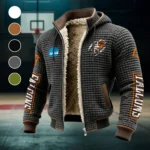 The Bowling Green Fleece-Lined Hooded Jacket, Wind-Blocker Insulated Hoody HVN1441BG - Grey