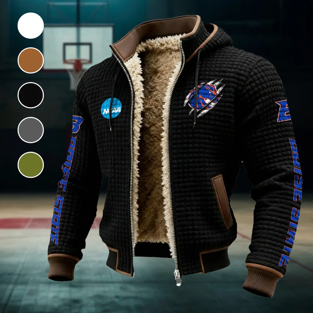 The Broncos Fleece-Lined Hooded Jacket, Storm-Ready Fleece-Lined Coat HVN1441BS - Black