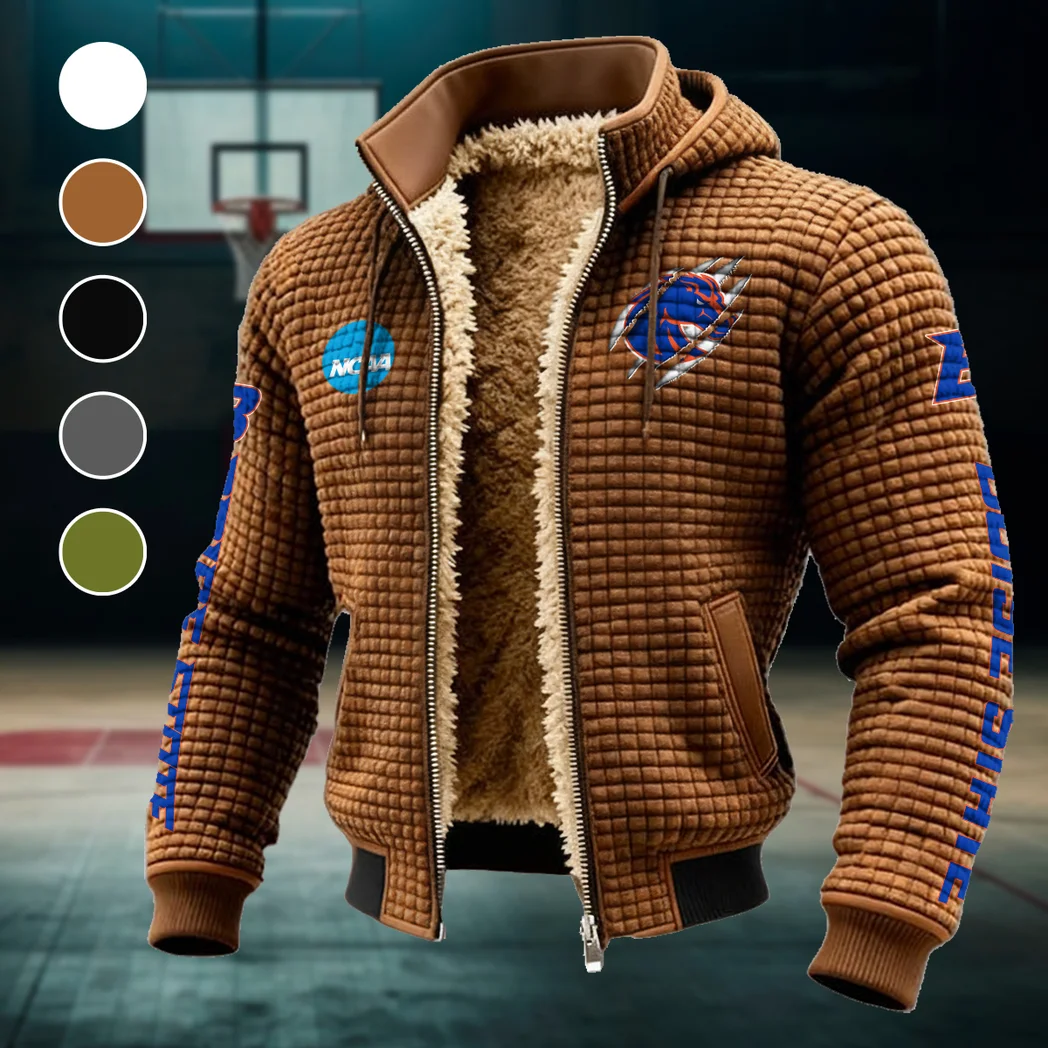 The Broncos Fleece-Lined Hooded Jacket, Storm-Ready Fleece-Lined Coat HVN1441BS - brown