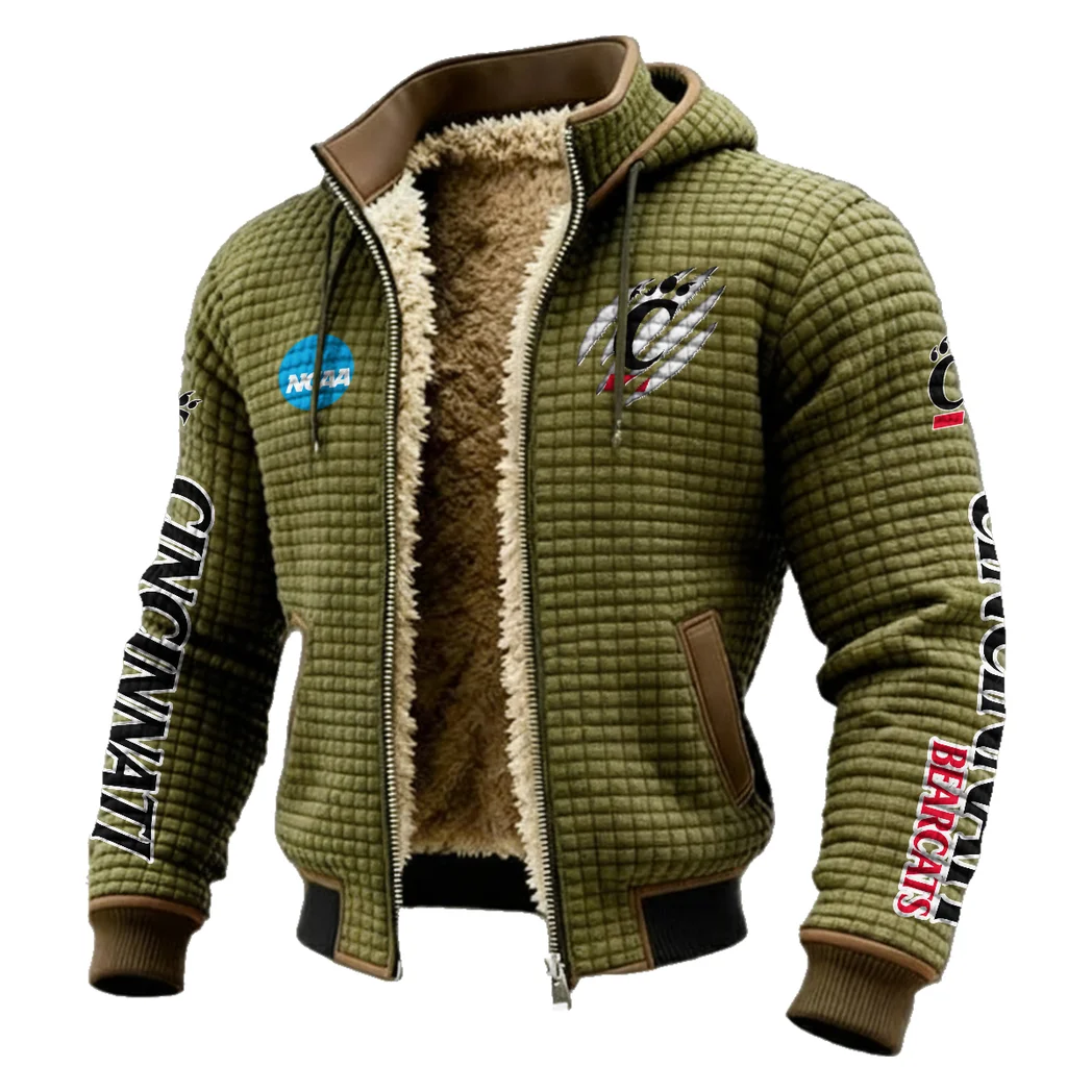 The Cincy Elite Fleece-Lined Hooded Jacket, Elemental Guard Sport Jacket HVN1441CB - Green - Image 2