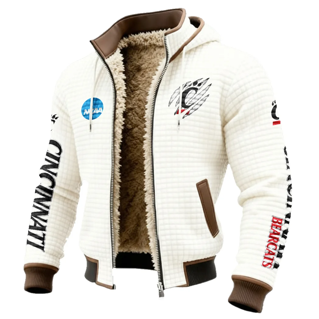 The Cincy Elite Fleece-Lined Hooded Jacket, Elemental Guard Sport Jacket HVN1441CB - White - Image 2