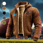 The Big Red Force Fleece-Lined Hooded Jacket, Deep Winter Insulated Hoody HVN1441CB - brown