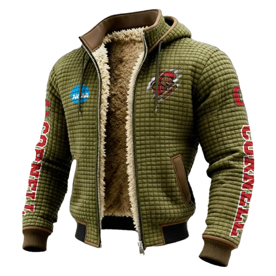 The Big Red Force Fleece-Lined Hooded Jacket, Deep Winter Insulated Hoody HVN1441CB - Green - Image 2
