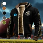 The Buff Nation Fleece-Lined Hooded Jacket, Water-Resistant Thermal Hoody HVN1441CB - Black