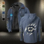 The Cal Force Flannel Hoodie, Rugged Sport Flannel Hoodie HVN1441CG - Navy Blue