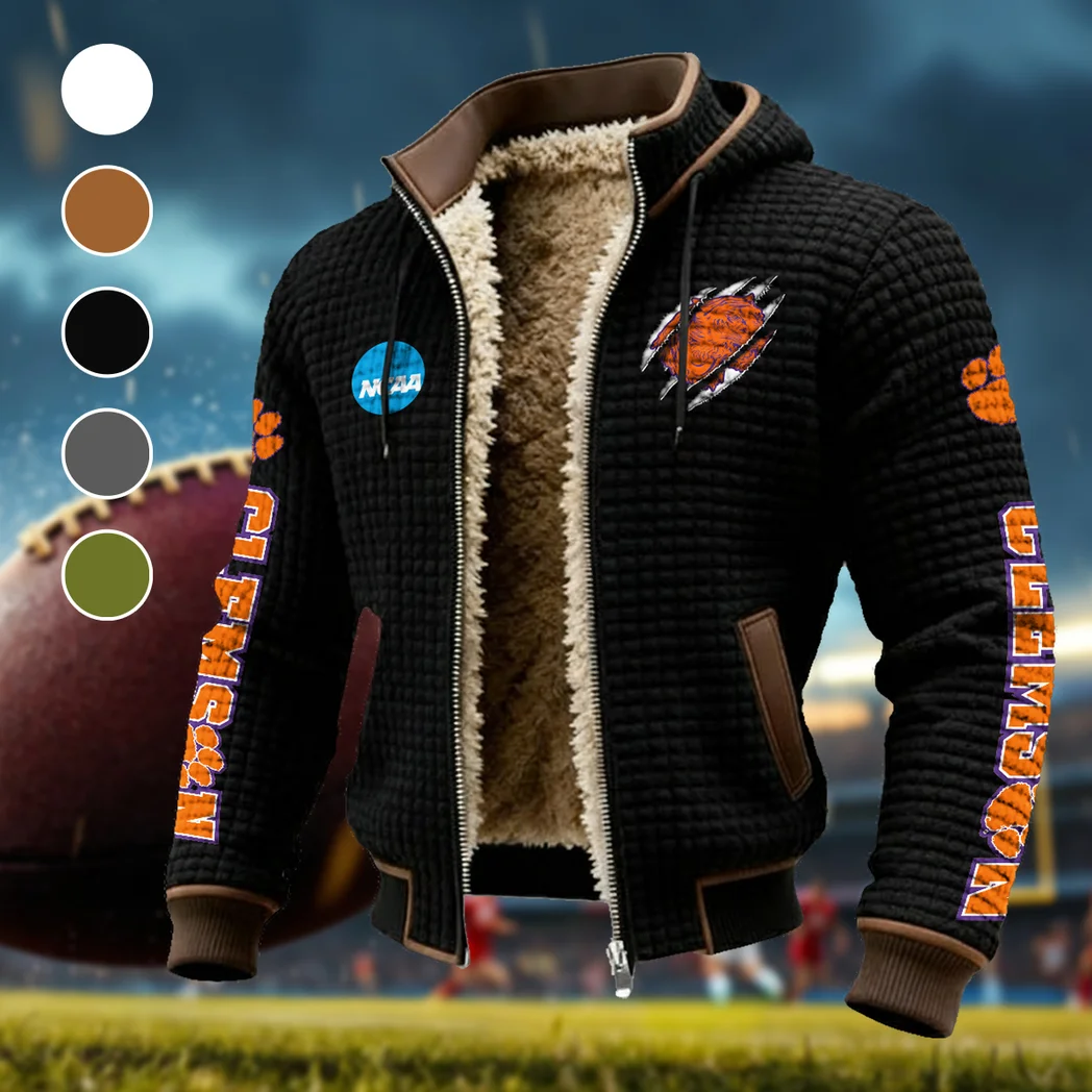 The Clemson Spirit Fleece-Lined Hooded Jacket, Ultra-Soft Plush Lined Jacket HVN1441CT - Black