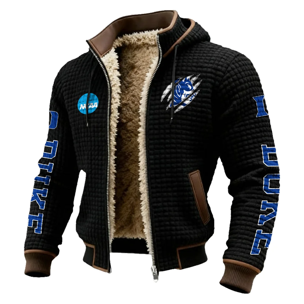 The Duke Pride Fleece-Lined Hooded Jacket, Thermal Core Fleece Jacket HVN1441DB - Black - Image 2