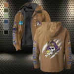 The ECU Pride Flannel Hoodie, Essential Fan Flannel Hoodie HVN1441EC - Camel