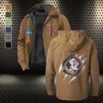The Seminole Force Flannel Hoodie, Game Day Hooded Flannel HVN1441FS - Camel