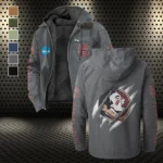 The Seminole Force Flannel Hoodie, Game Day Hooded Flannel HVN1441FS - Gray