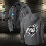 The Bulldog Pride Flannel Hoodie, Athletic Spirit Fan Hoodie HVN1441GB - Gray