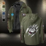 The Bulldog Pride Flannel Hoodie, Athletic Spirit Fan Hoodie HVN1441GB - Green