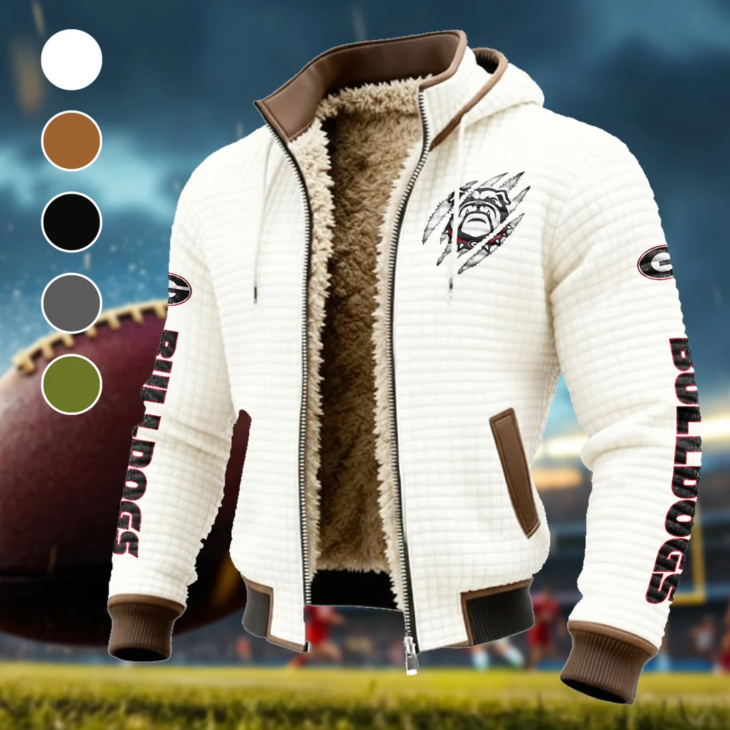 The Bulldog Pride Fleece-Lined Hooded Jacket, Premium Bonded Fleece Jacket HVN1441GB - White