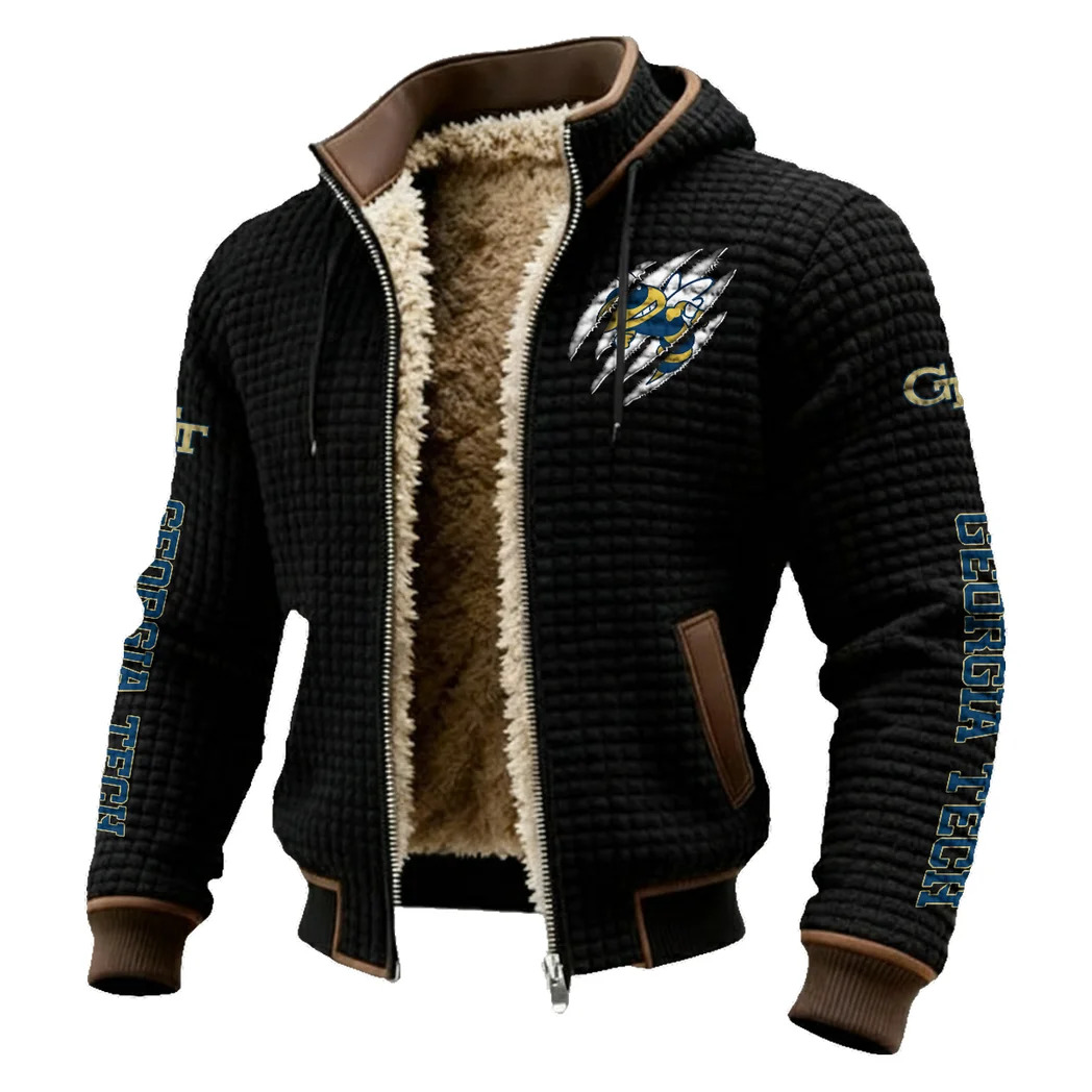 Bobby Dodd Crew Fleece-Lined Hooded Jacket, Soft-Touch Thermal Outerwear HVN1441GT - Black - Image 2