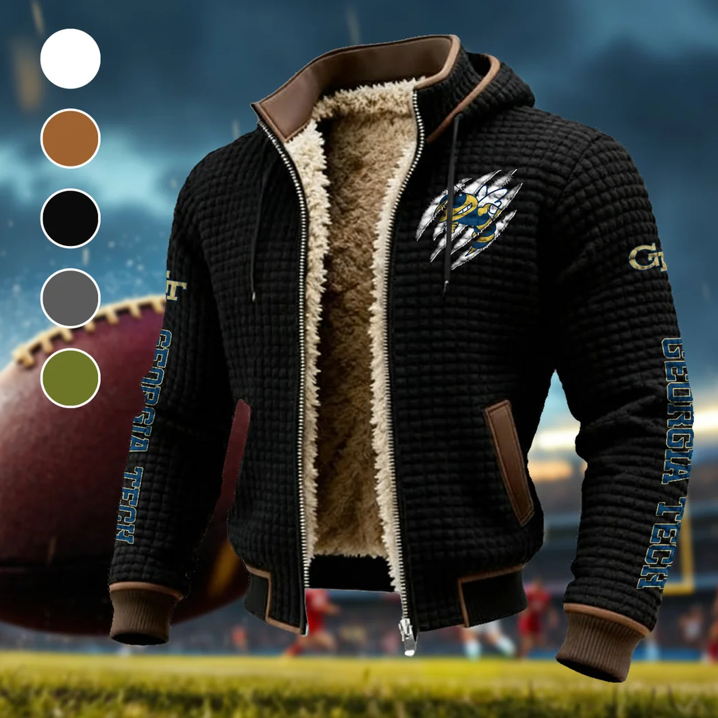 Bobby Dodd Crew Fleece-Lined Hooded Jacket, Soft-Touch Thermal Outerwear HVN1441GT - Black