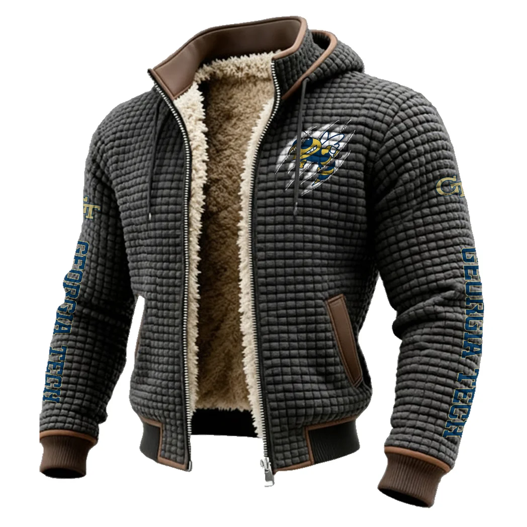 Bobby Dodd Crew Fleece-Lined Hooded Jacket, Soft-Touch Thermal Outerwear HVN1441GT - Grey - Image 2