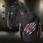Cougar High Flannel Hoodie, Fan Squad Flannel Hoodie HVN1441HC - Black
