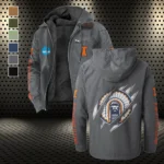 The Illini Power Flannel Hoodie, Team Spirit Flannel Hoodie HVN1441IF - Gray
