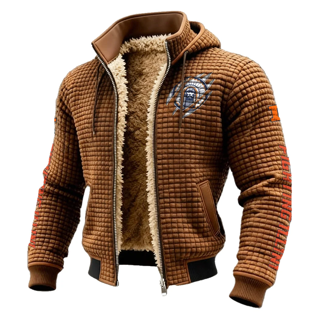 The Illini Power Fleece-Lined Hooded Jacket, Endurance Sport Thermal Hoody HVN1441IF - brown - Image 2