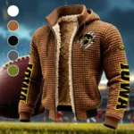 The Iowa Pride Fleece-Lined Hooded Jacket, High-Performance Trail Jacket HVN1441IO - brown
