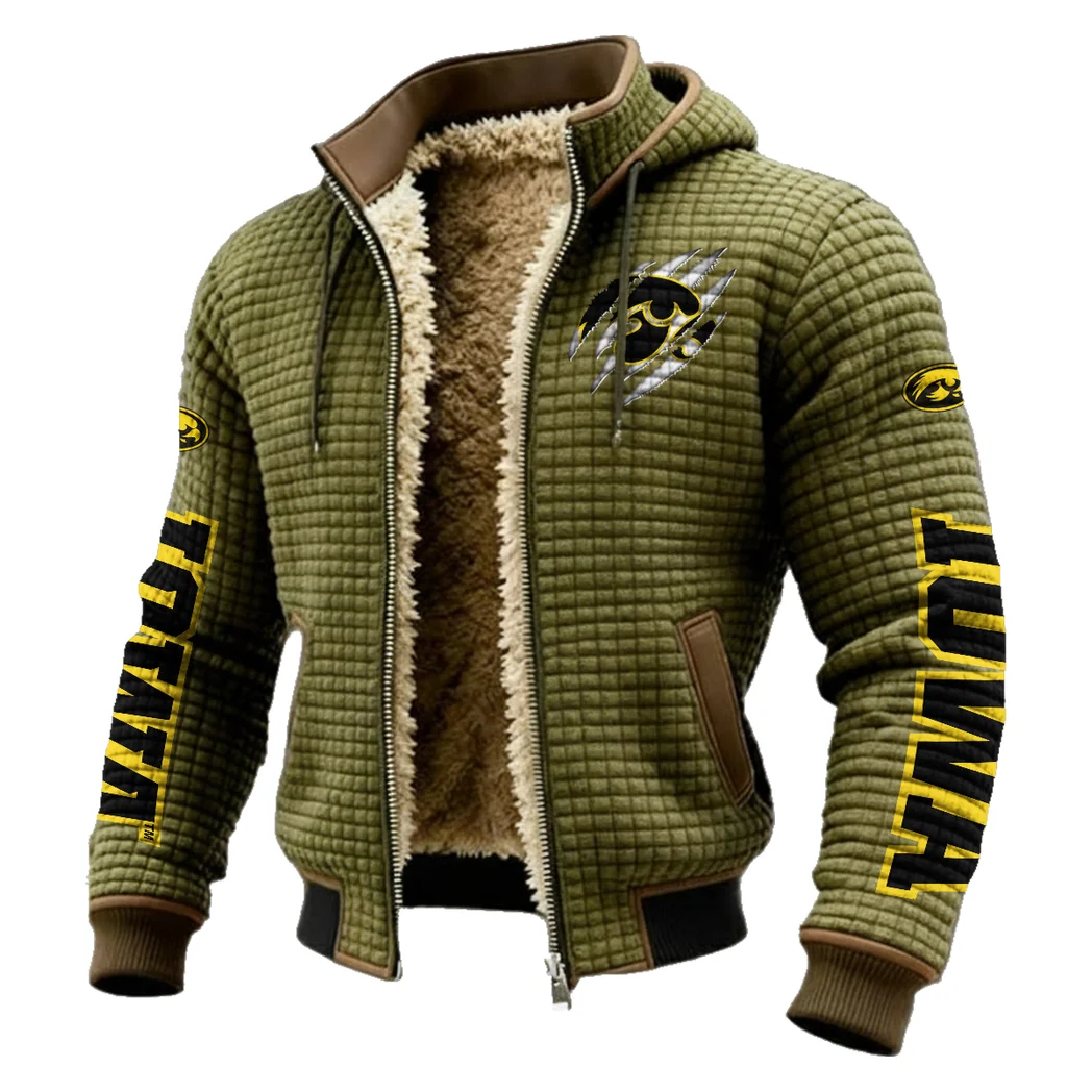 The Iowa Pride Fleece-Lined Hooded Jacket, High-Performance Trail Jacket HVN1441IO - Green - Image 2