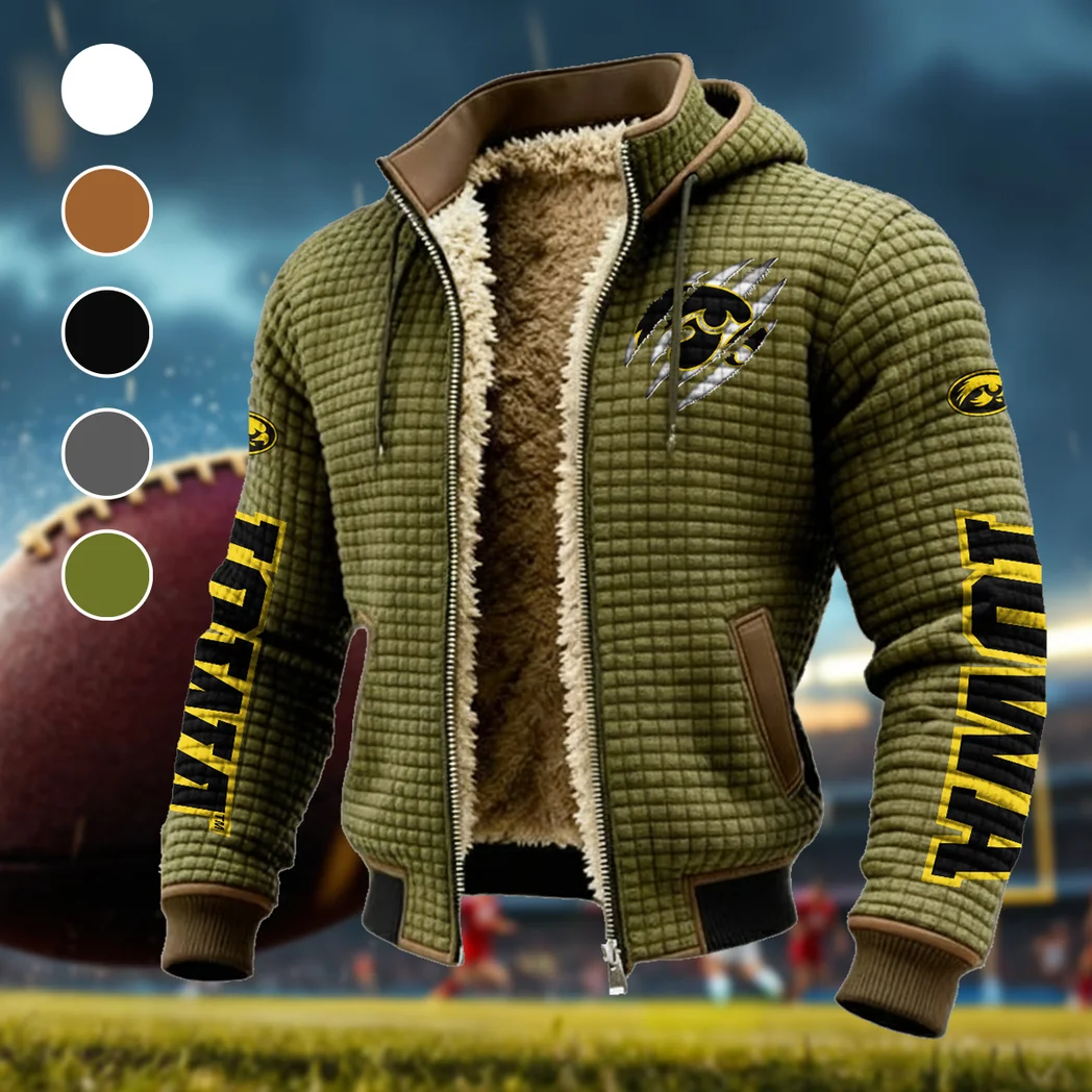 The Iowa Pride Fleece-Lined Hooded Jacket, High-Performance Trail Jacket HVN1441IO - Green