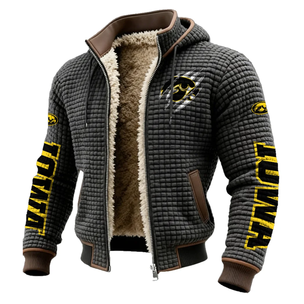 The Iowa Pride Fleece-Lined Hooded Jacket, High-Performance Trail Jacket HVN1441IO - Grey - Image 2