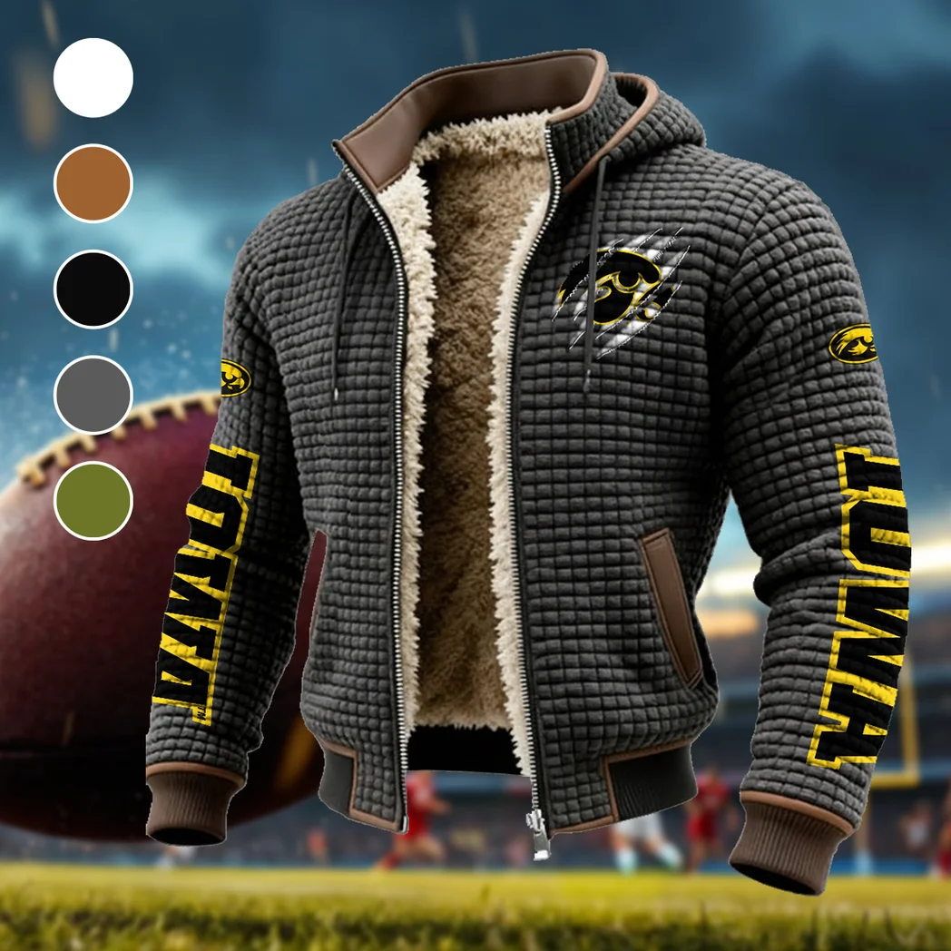 The Iowa Pride Fleece-Lined Hooded Jacket, High-Performance Trail Jacket HVN1441IO - Grey