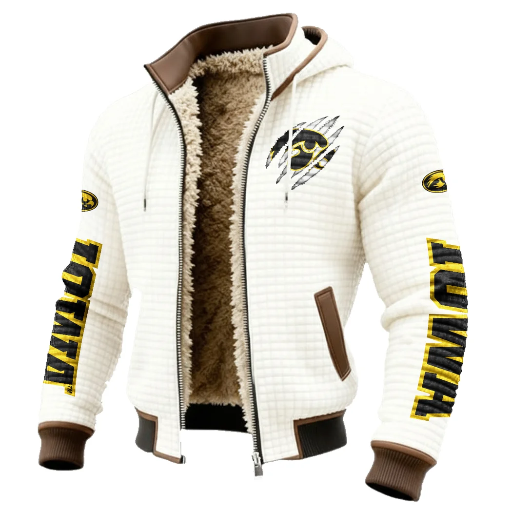 The Iowa Pride Fleece-Lined Hooded Jacket, High-Performance Trail Jacket HVN1441IO - White - Image 2