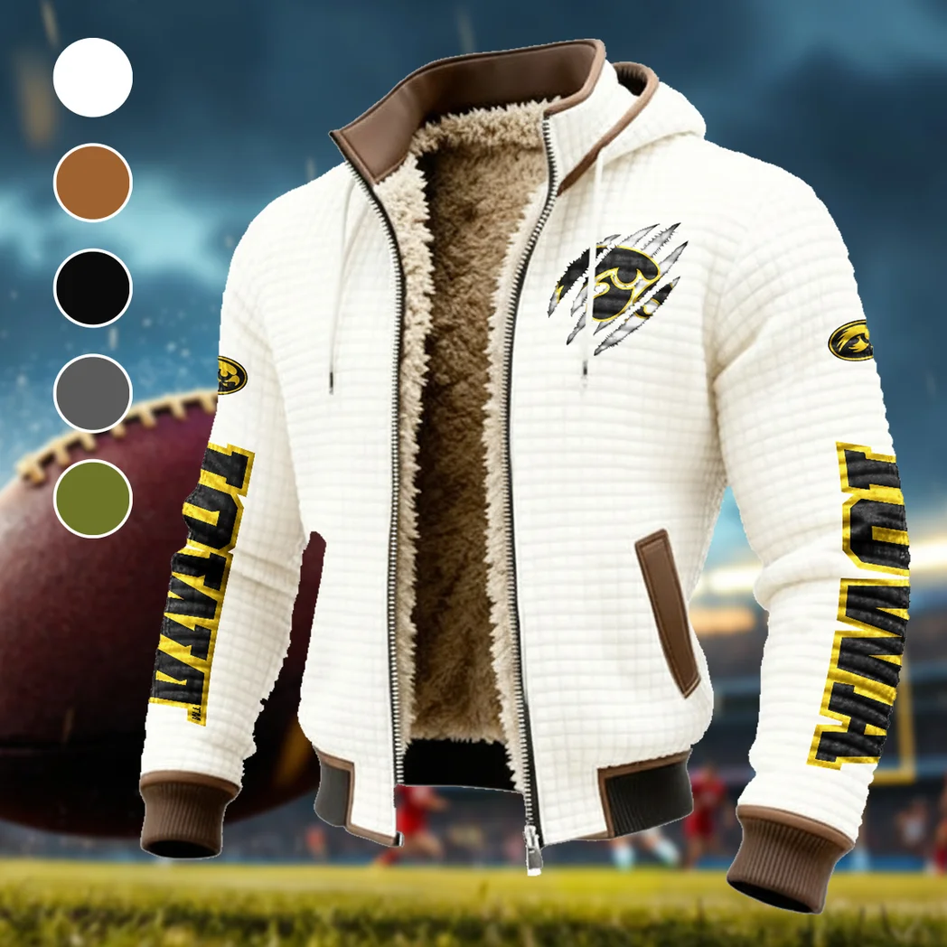The Iowa Pride Fleece-Lined Hooded Jacket, High-Performance Trail Jacket HVN1441IO - White