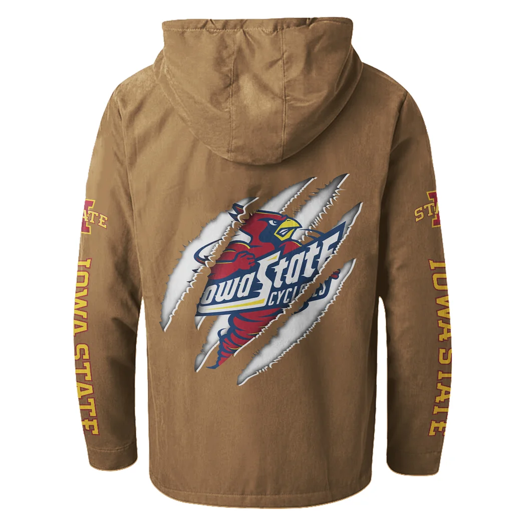 The Cyclone Power Flannel Hoodie, Cold Game Day Hoodie HVN1441IS - Camel - Image 3