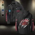 The Gamecocks Flannel Hoodie, Athletic Lifestyle Fan Hoodie HVN1441JS - Black