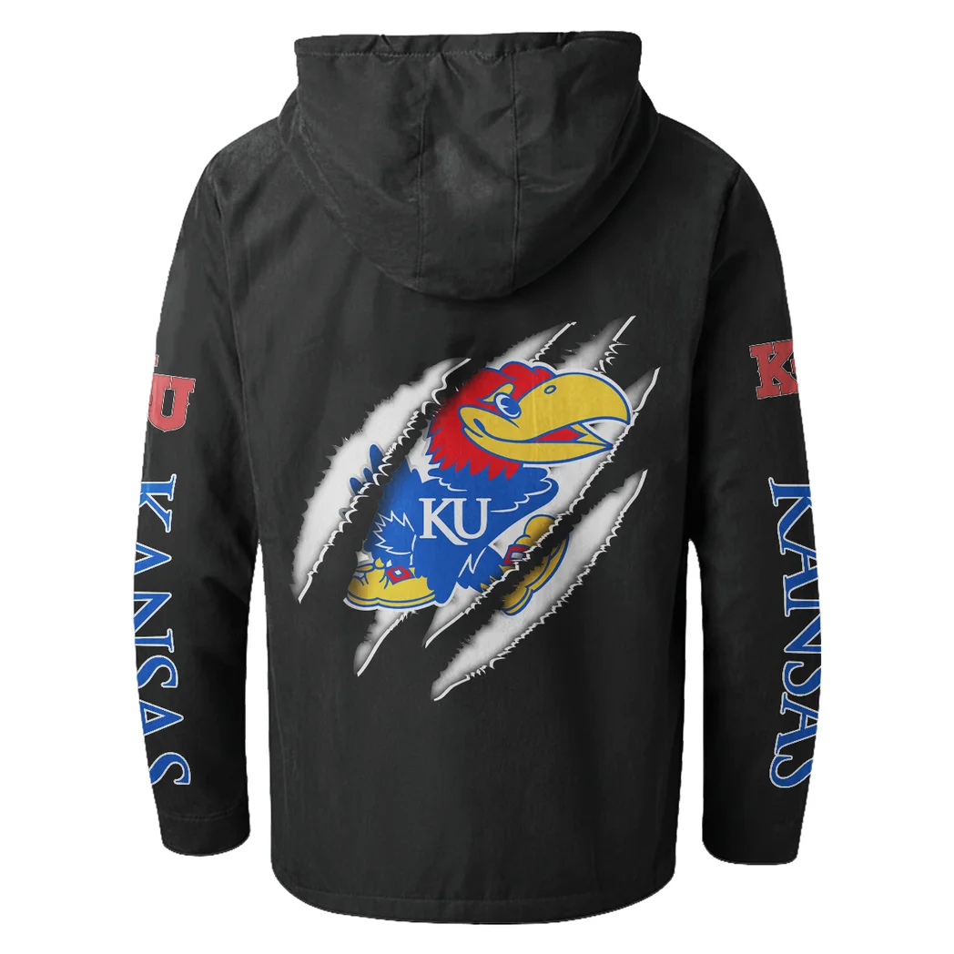 The Blue Force Flannel Hoodie, Classic Flannel Sport Hoodie HVN1441KJ - Black - Image 3