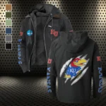 The Blue Force Flannel Hoodie, Classic Flannel Sport Hoodie HVN1441KJ - Black
