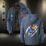 The Blue Force Flannel Hoodie, Classic Flannel Sport Hoodie HVN1441KJ - Navy Blue